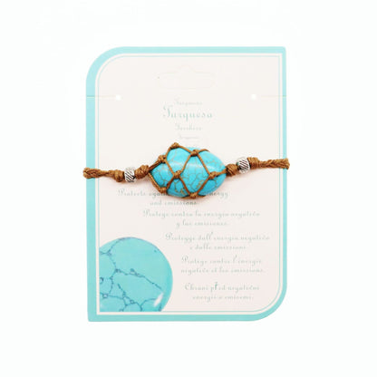 Turquoise Irregular natural stone woven bracelet