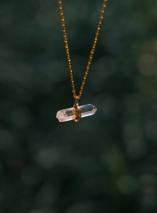 Handmade Natural White Crystal Necklace