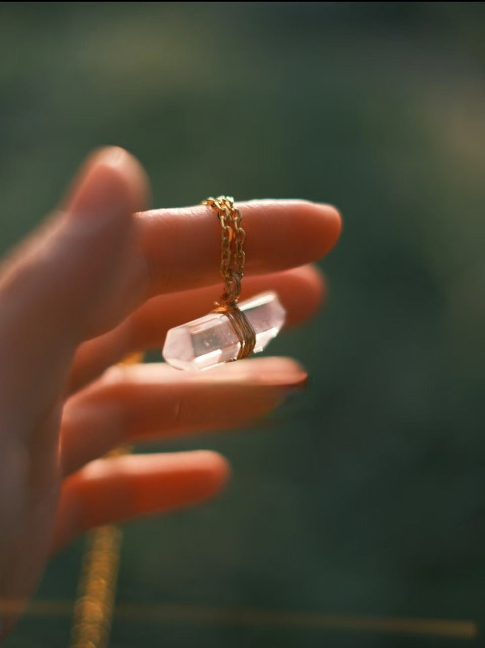 Handmade Natural White Crystal Necklace