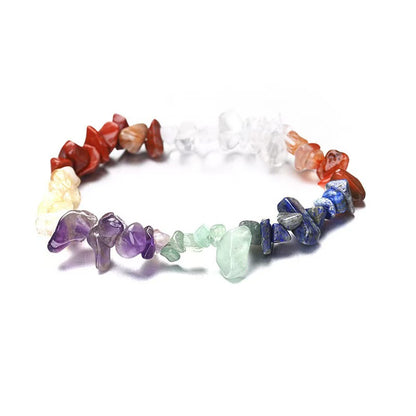 Handmade Natural Pink, White, and Purple Crystal Chip Bracelet, Irregular Women's Agate Chip.