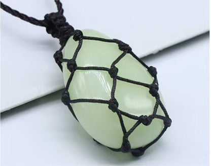 Glowstone Water drop semi-precious stone net bag pendant