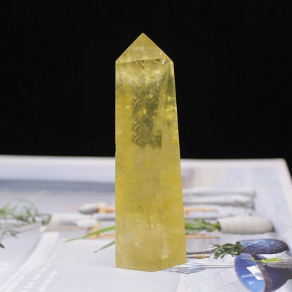 Citrine Crystal Tower Point Healing Yellow Quartz Wand