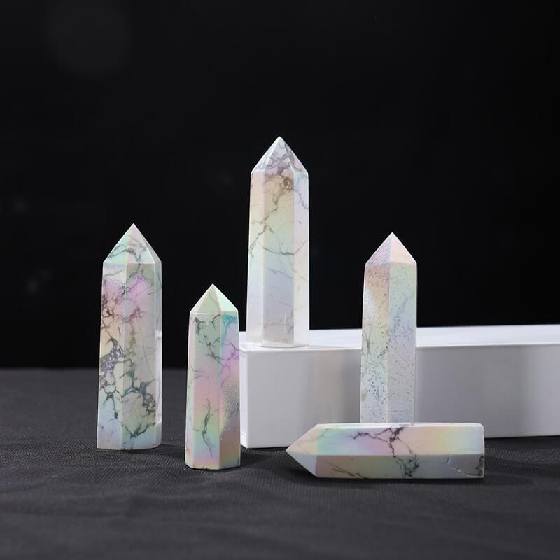 Howlite Tower Aura Howlite Crystal Wand