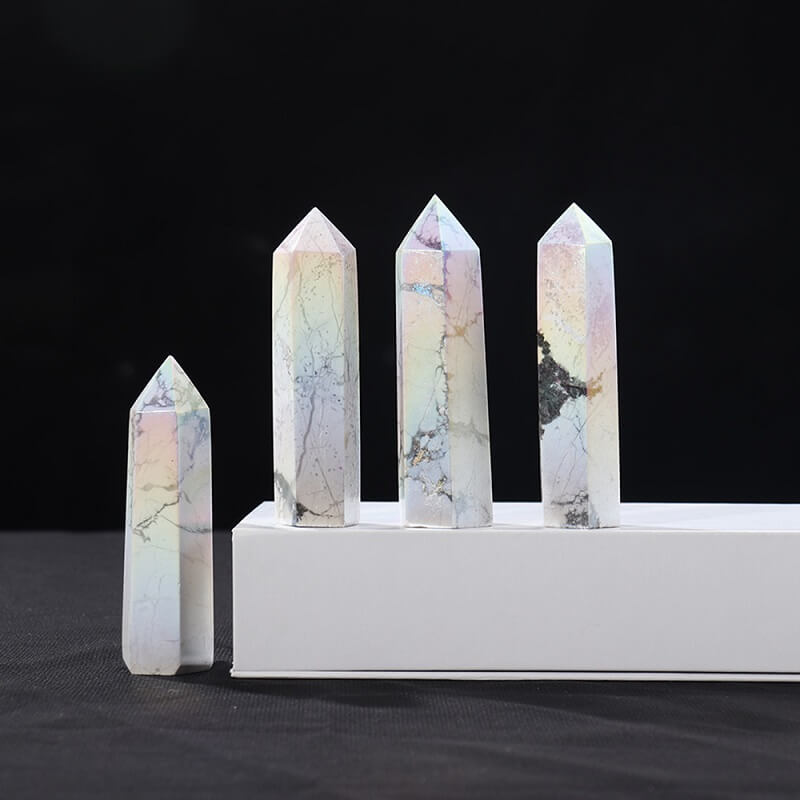 Howlite Tower Aura Howlite Crystal Wand