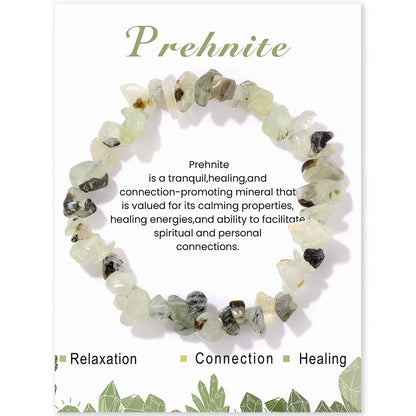 Prehnite Irregular Gravel Crystal Bracelet