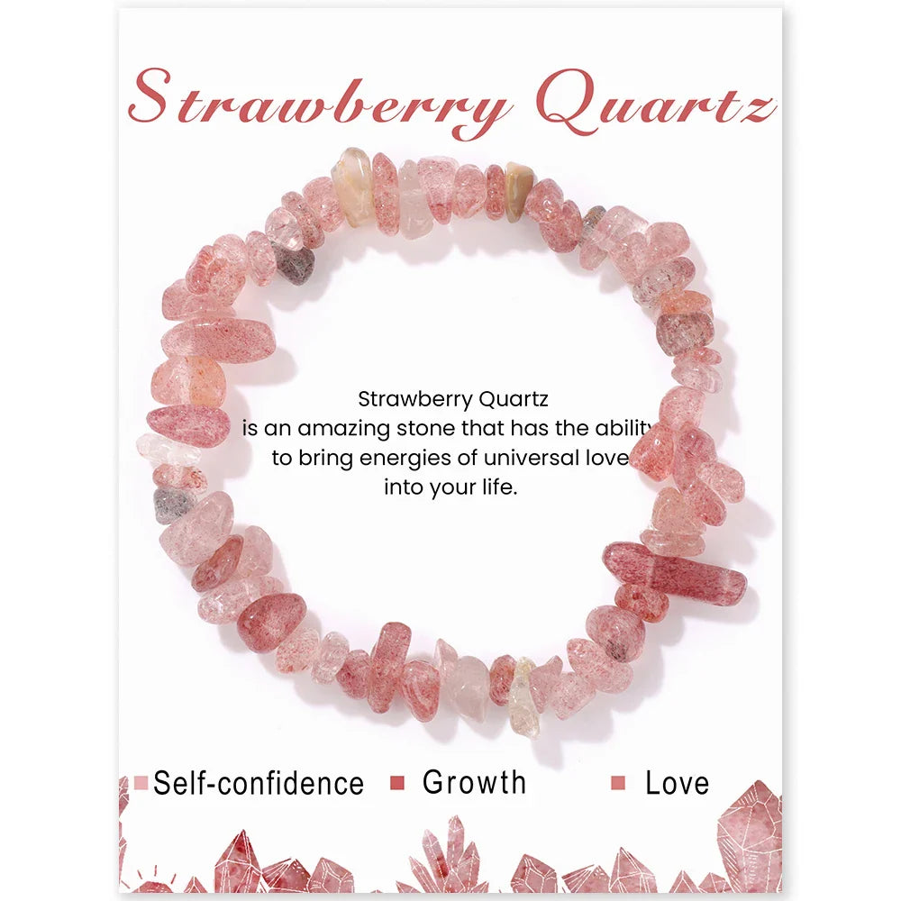 Strawberry Irregular Gravel Crystal Bracelet