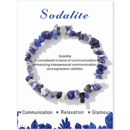 Sodalite Irregular Gravel Crystal Bracelet