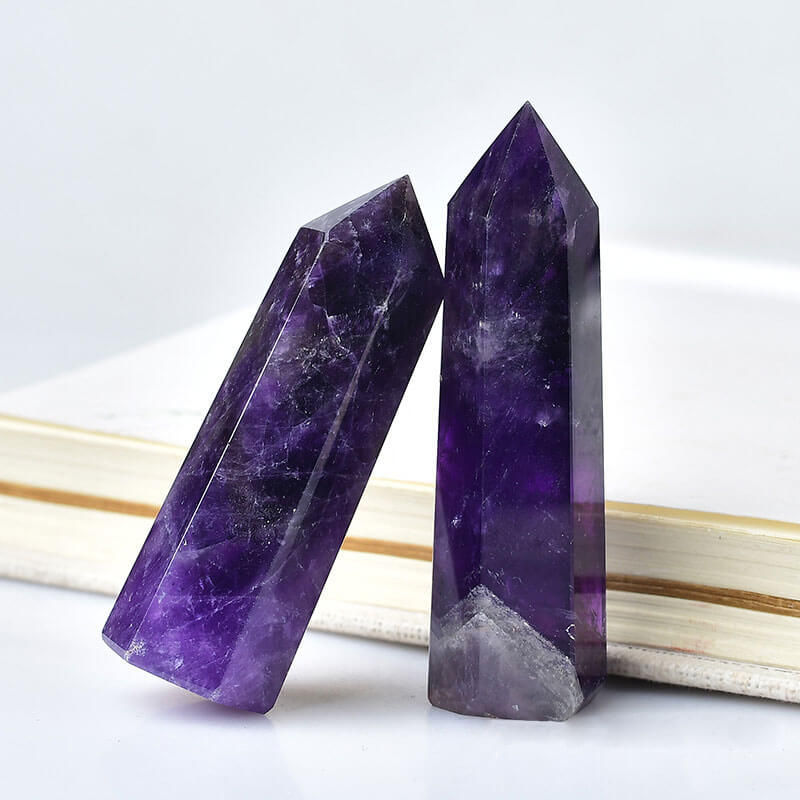 Natural Purple Amethyst Tower Point