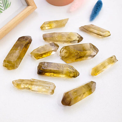 Natural Raw Citrine Wand Bulk Double Ended