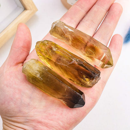 Natural Raw Citrine Wand Bulk Double Ended