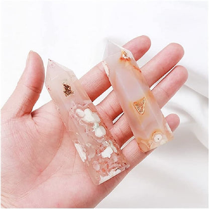 Sakura Flower Agate Tower Pink Agate Tower Point