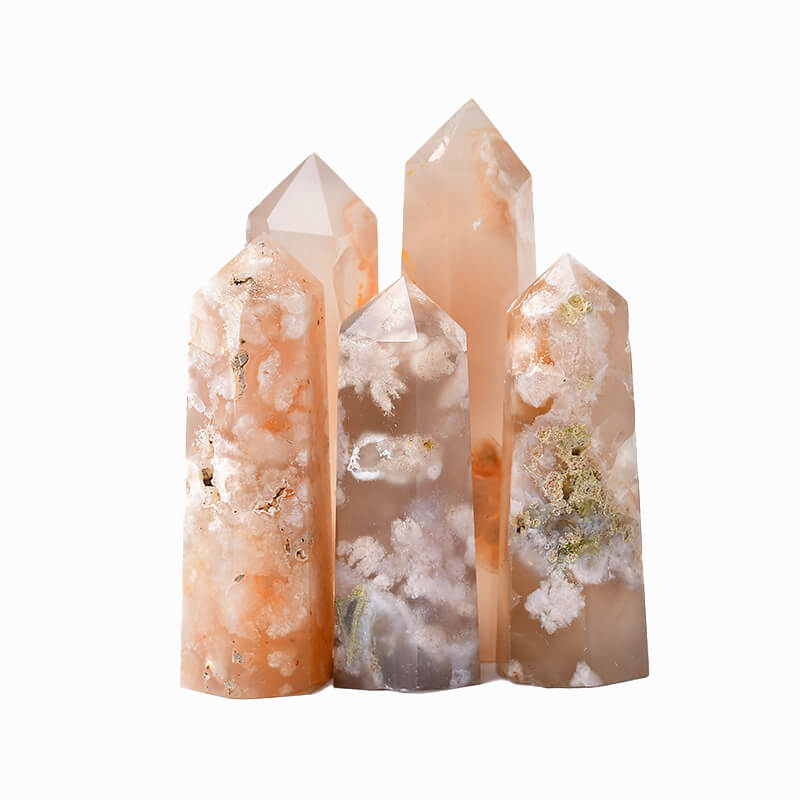 Sakura Flower Agate Tower Pink Agate Tower Point