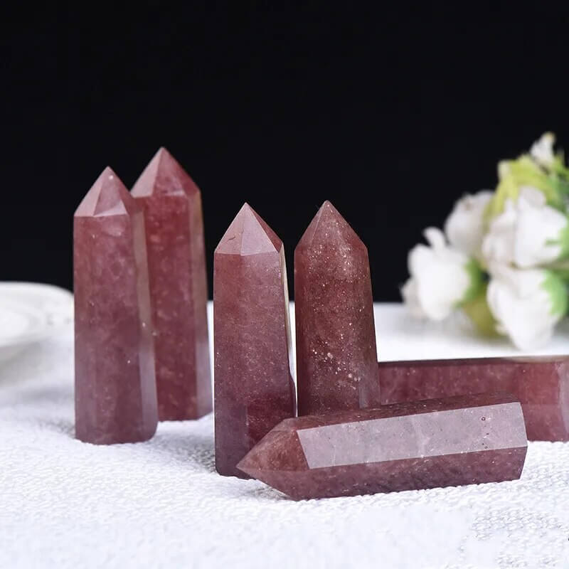 Strawberry Quartz Tower Points Bulk