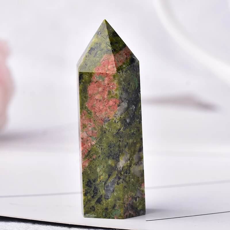 Unakite Crystal Point Healing Tower