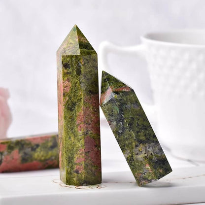 Unakite Crystal Point Healing Tower