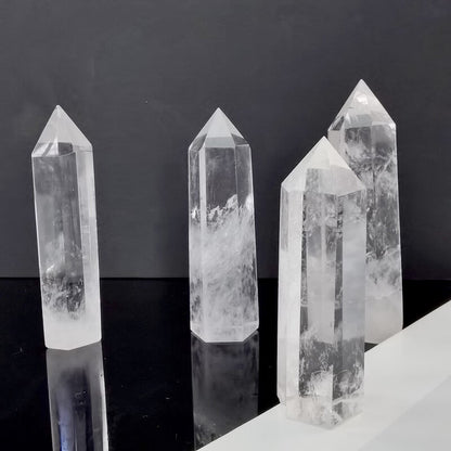 Clear Tower White Quartz Wand