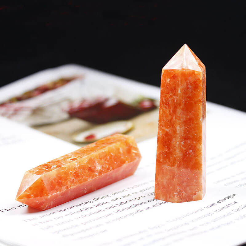 Orange Calcite Point Tower