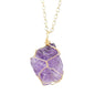 Irregular Natural Crystal Tiger Stone Raw Pendant Handmade Wrapped Stone Necklace