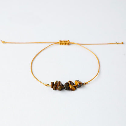 Tiger Eye Crystal Bracelet Irregular Chips Handmade String