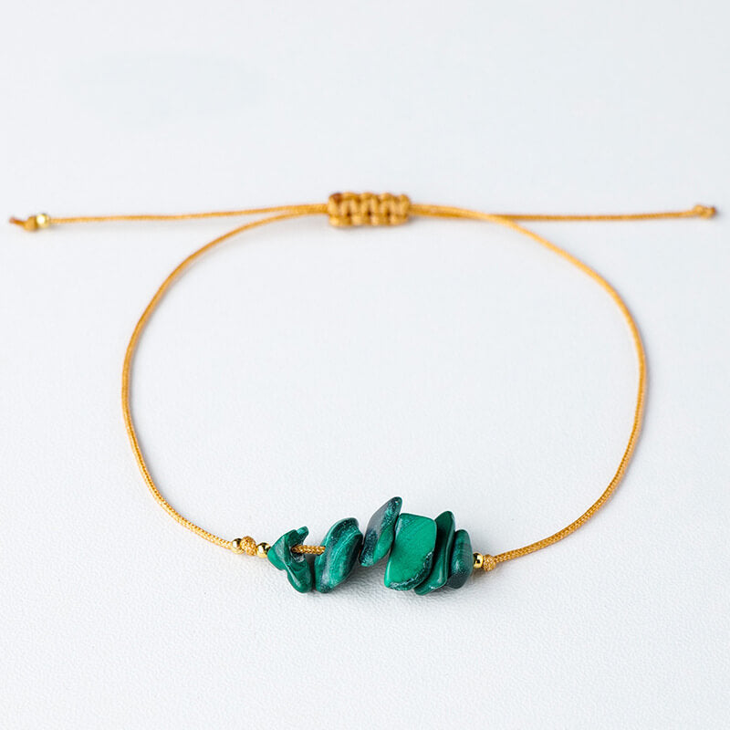 Malachite Crystal Bracelet Irregular Chips Handmade String