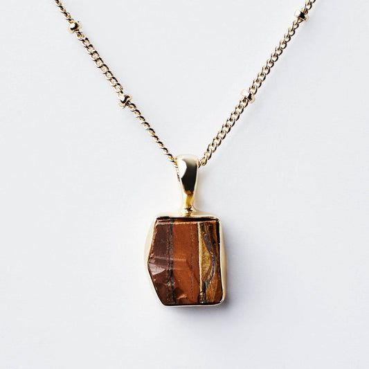 Tiger Eye Raw Crystal Necklace