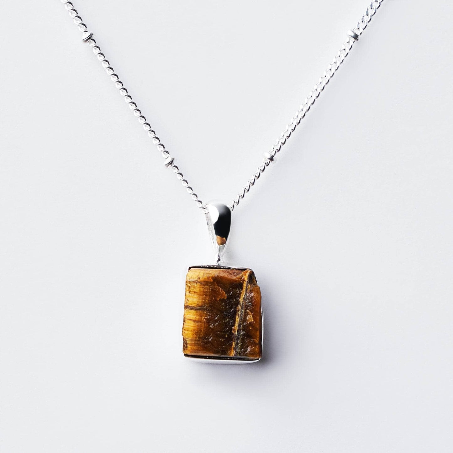 Tiger Eye Raw Crystal Necklace